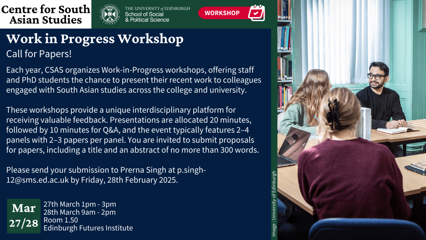 Work in Progress Workshop - Call for Papers